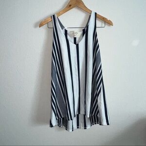Puella blue and white high low tunic style tank top size xsmall